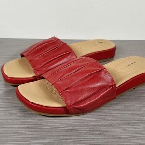 Corso Como Harisya Slide Sandal, Red Leather, Womens Size 7 M / 37.5